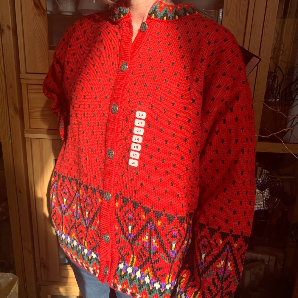 Dale of Norway Dale Classic red cardigan sweater